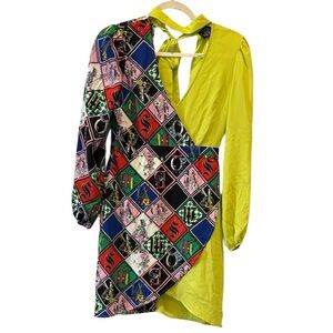 The Moon Colorblock Art To Wear Pattern Modern Dress Size Small